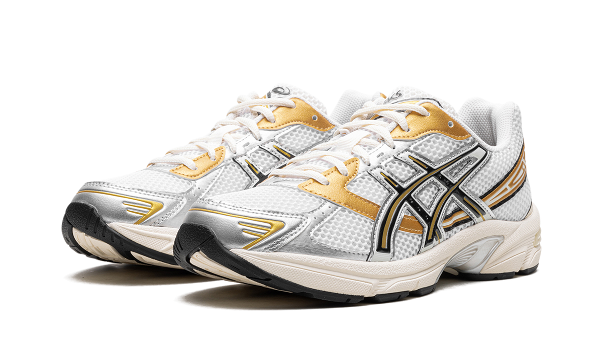 Overkicks - ASICS Gel-1130 White Black Gold (1203A698-100) - vista trasera