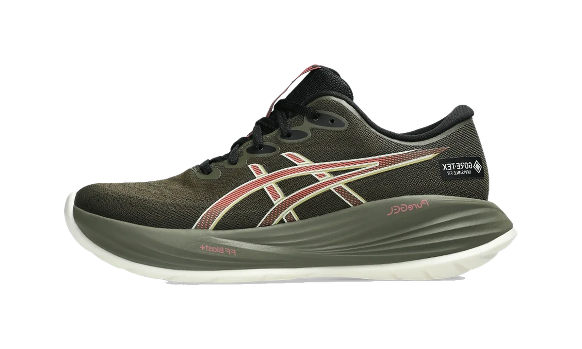 Overkicks - ASICS Gel-Cumulus 27 Gore-Tex Brown Stone Dark Pink Clay (Womens) (1012B834-200) - vista lateral