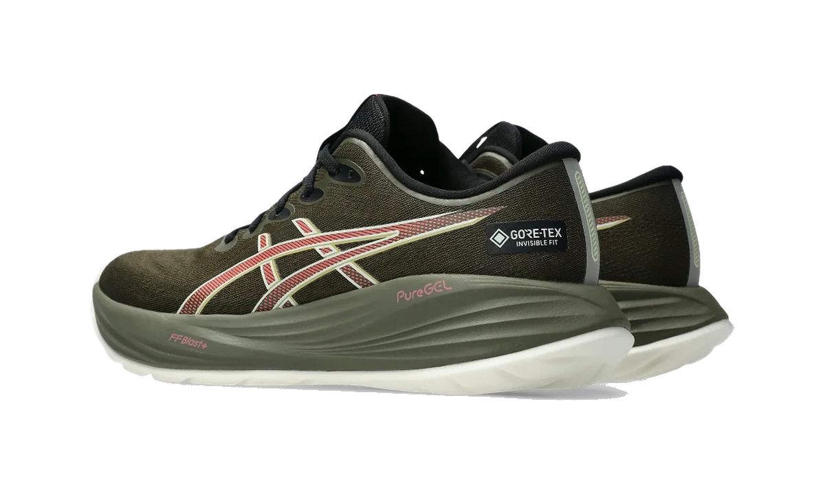 Overkicks - ASICS Gel-Cumulus 27 Gore-Tex Brown Stone Dark Pink Clay (Womens) (1012B834-200) - par completo