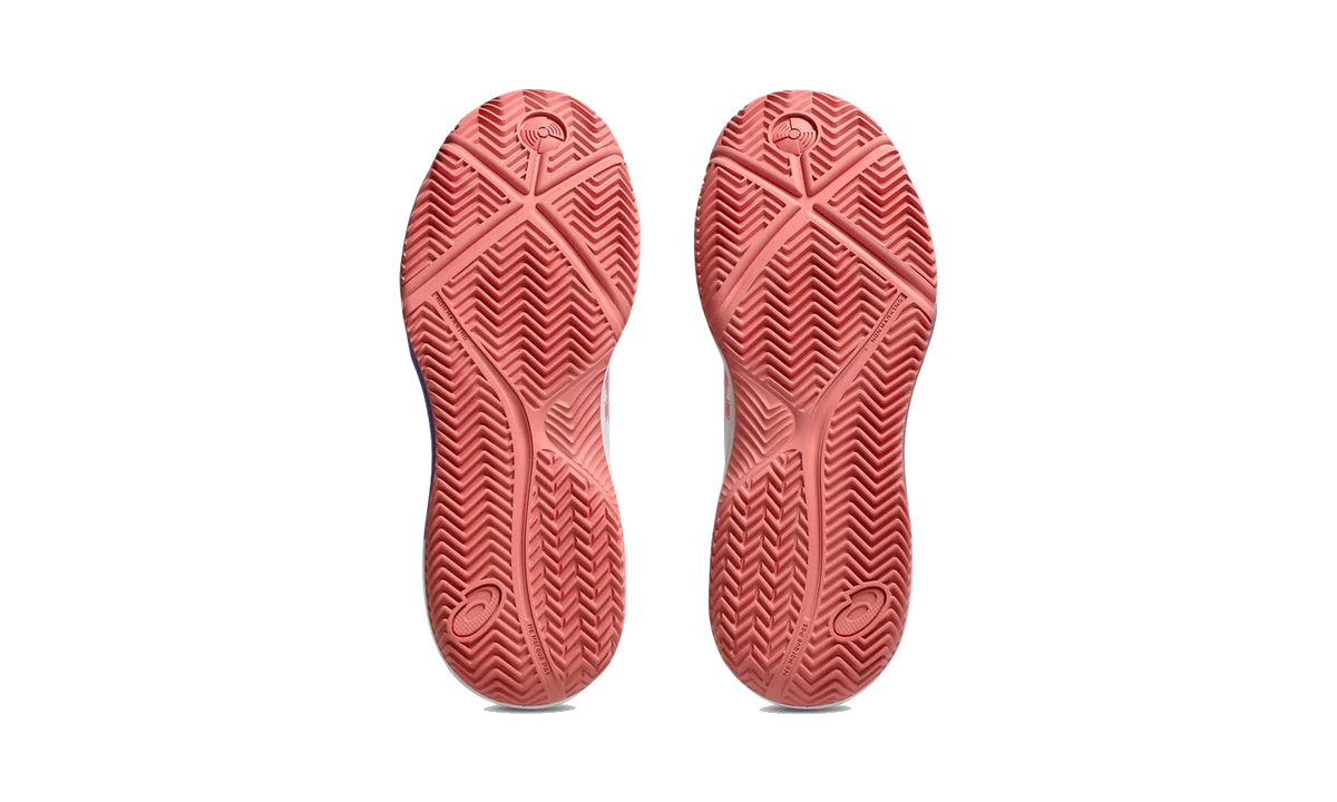 Overkicks - ASICS Gel-Dedicate 8 Padel White Guava (Womens) (1042A241-105) - vista superior