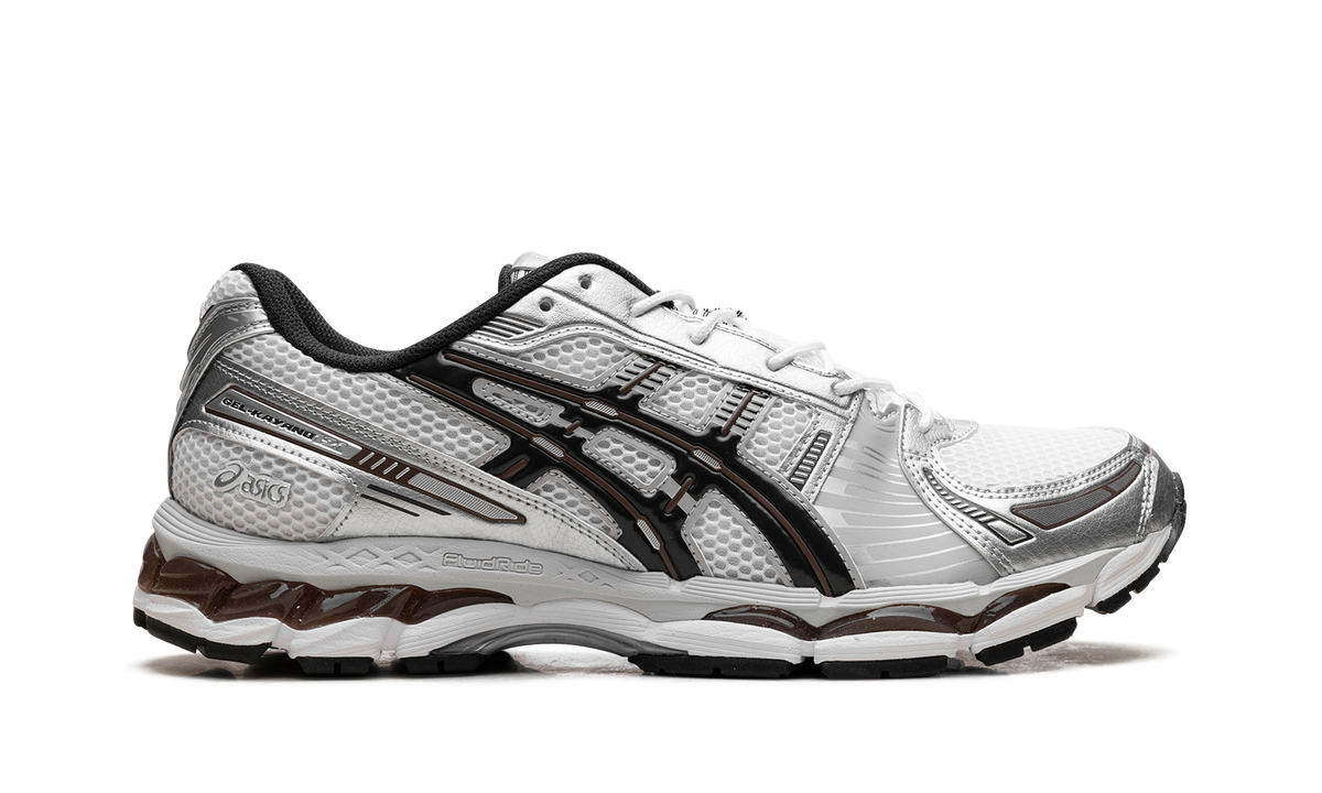Overkicks - ASICS Gel-Kayano 12.1 White Graphite Grey Brown (1203A759-104) - detalle talon