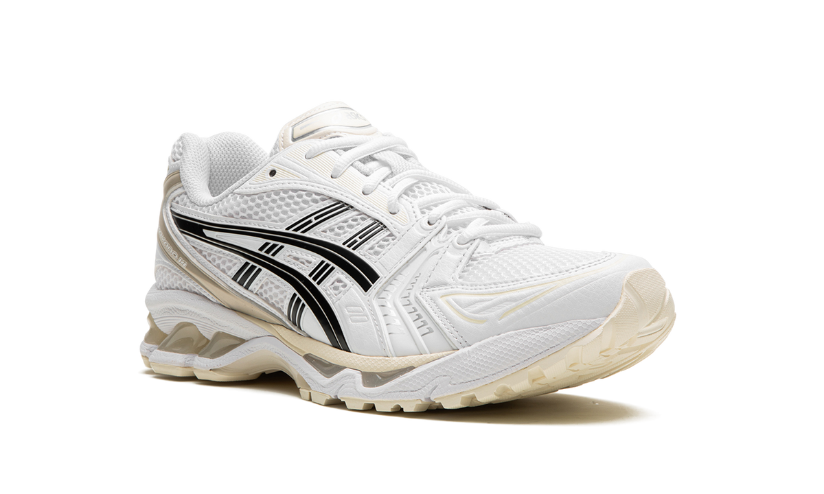 Overkicks - ASICS Gel-Kayano 14 Aritzia White Black (1203A328-101) - detalle talon