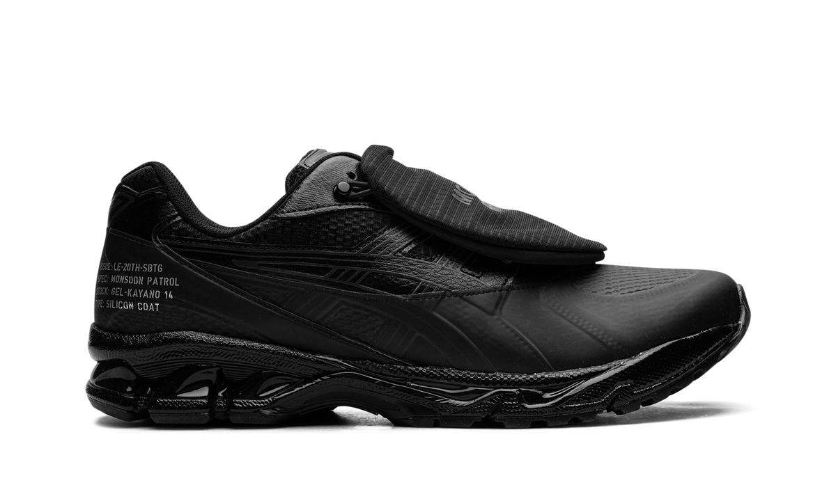 Overkicks - ASICS Gel-Kayano 14 SBTG x Limited Edt Monsoon Patrol Black (1201A975-001) - detalle talon