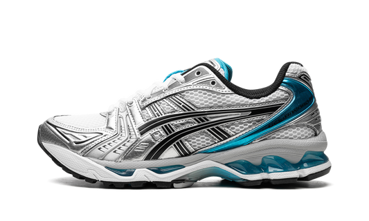 Overkicks - ASICS Gel-Kayano 14 White Aizuri Blue (Womens) (1202A056-108) - vista lateral