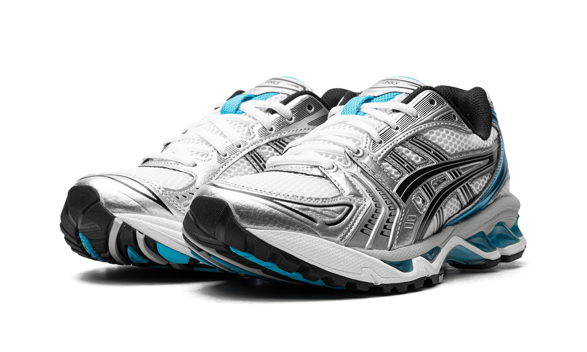 Overkicks - ASICS Gel-Kayano 14 White Aizuri Blue (Womens) (1202A056-108) - vista trasera