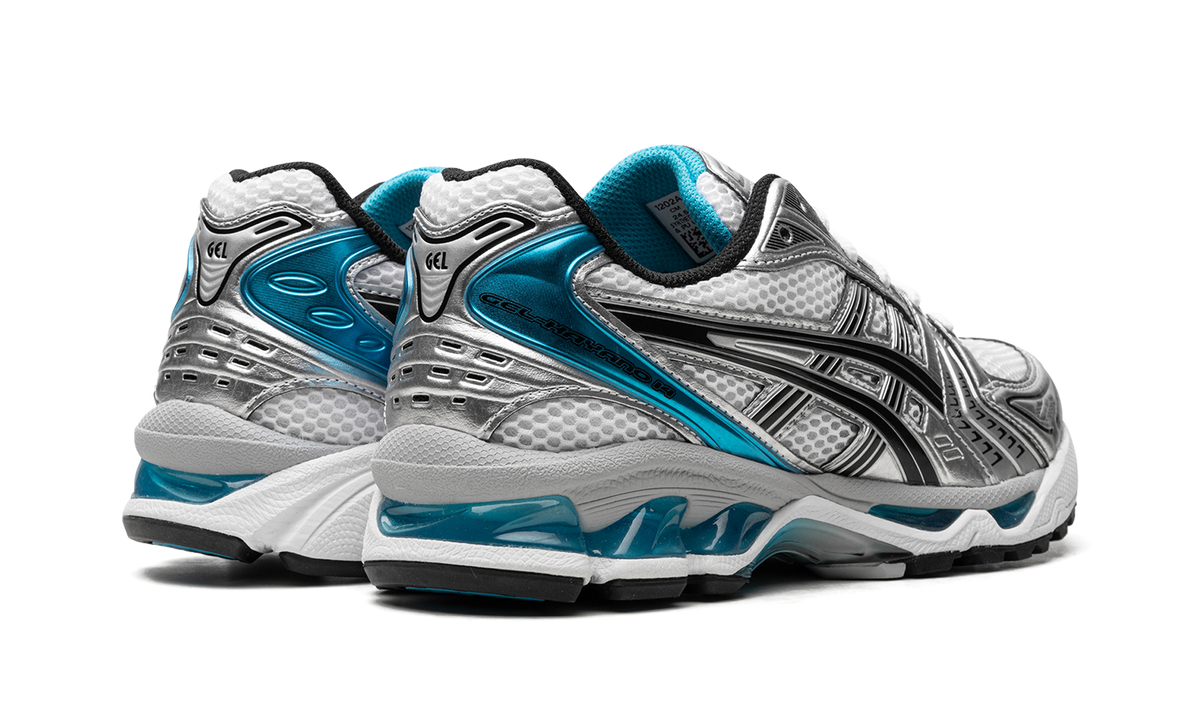 Overkicks - ASICS Gel-Kayano 14 White Aizuri Blue (Womens) (1202A056-108) - par completo