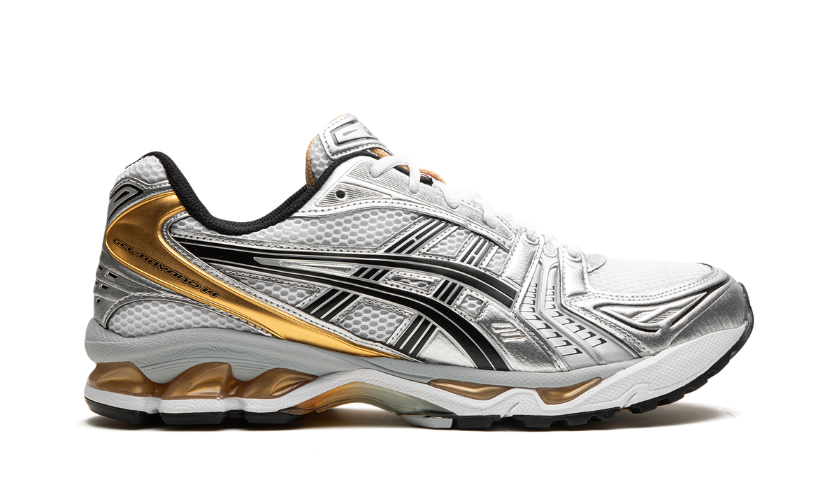 Overkicks - ASICS Gel-Kayano 14 White Pure Gold (1201A019-102) - detalle talon