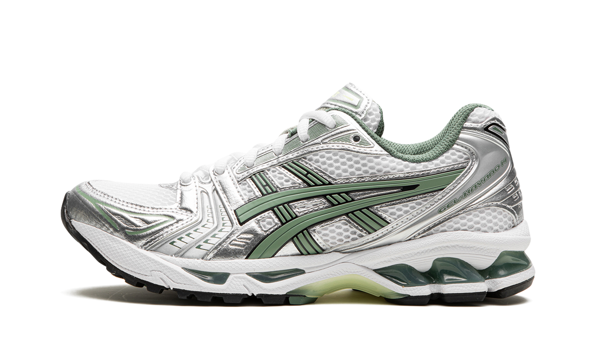 Overkicks - ASICS Gel-Kayano 14 White Pure Silver Slate Grey Sage (1201A019-107) - vista lateral