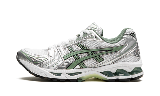 Overkicks - ASICS Gel-Kayano 14 White Pure Silver Slate Grey Sage (1201A019-107) - vista lateral