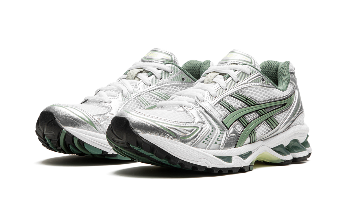 Overkicks - ASICS Gel-Kayano 14 White Pure Silver Slate Grey Sage (1201A019-107) - vista trasera
