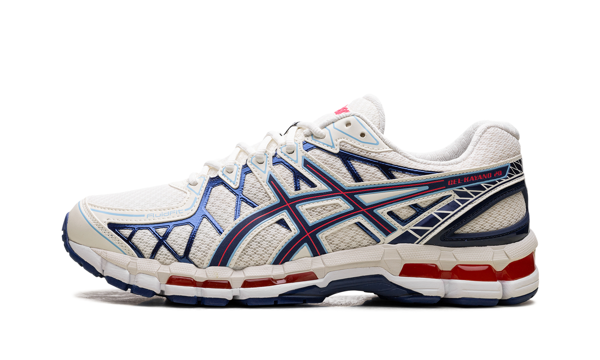 Overkicks - ASICS Gel-Kayano 20 Cream Blue Red (1203A388-101) - vista lateral