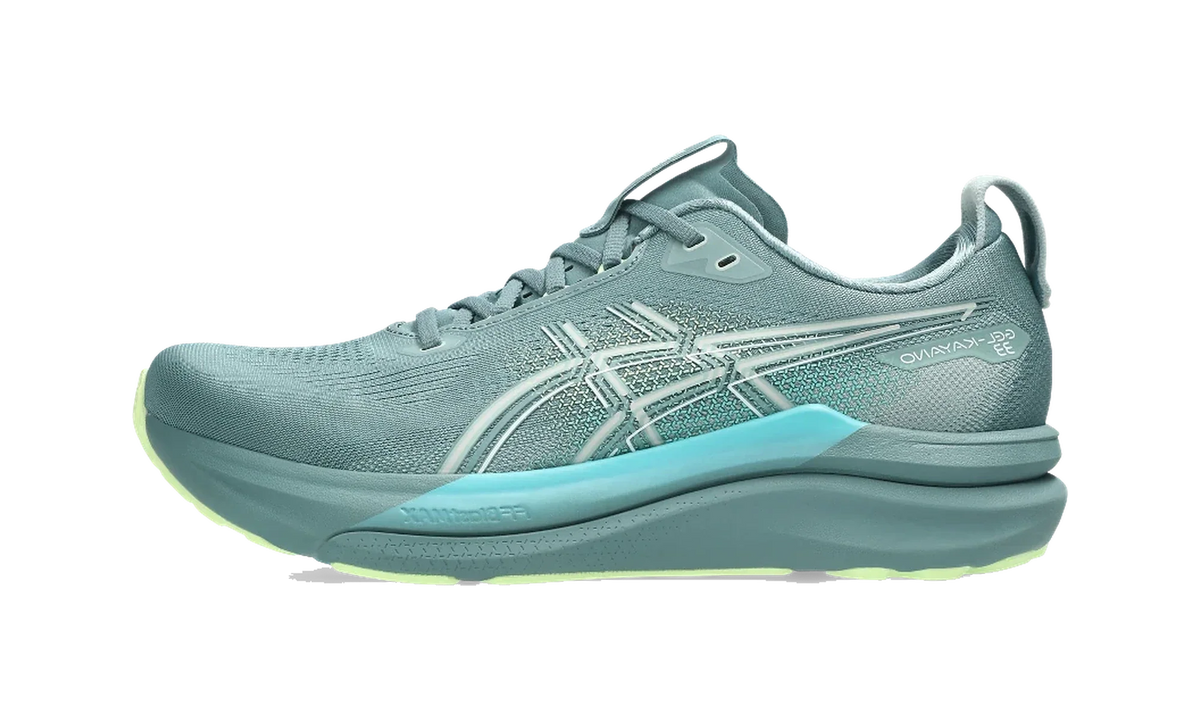 Overkicks - ASICS Gel-Kayano 33 Foggy Teal Illuminate Yellow (1011C167-403) - vista lateral