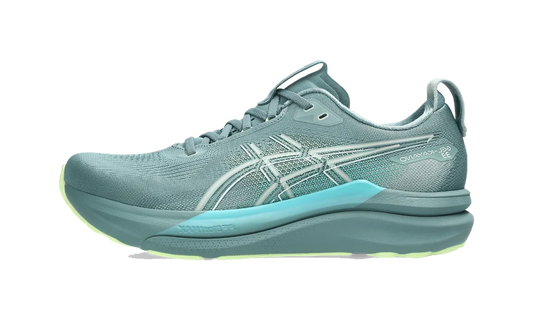 Overkicks - ASICS Gel-Kayano 33 Foggy Teal Illuminate Yellow (1011C167-403) - vista lateral