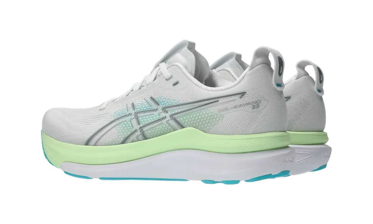 Overkicks - ASICS Gel-Kayano 33 White Energy Aqua (1011C167-100) - par completo