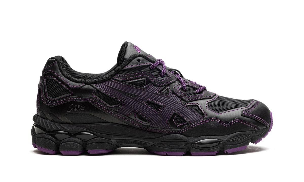 Overkicks - ASICS Gel-NYC Needles Black Purple (1201B008-001) - detalle talon