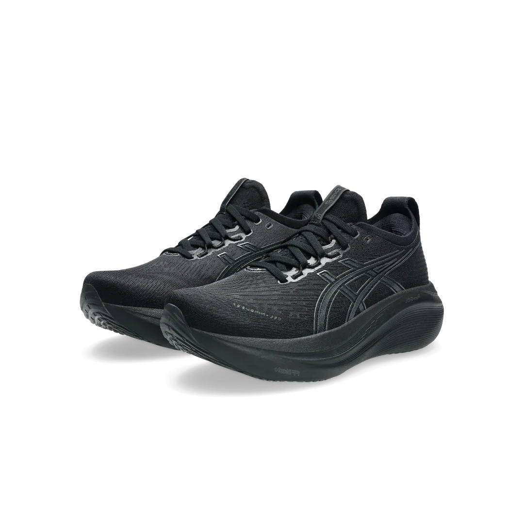 Overkicks - ASICS Gel-Nimbus 27 Black Graphite Grey (Womens) (1012B753-001) - vista trasera