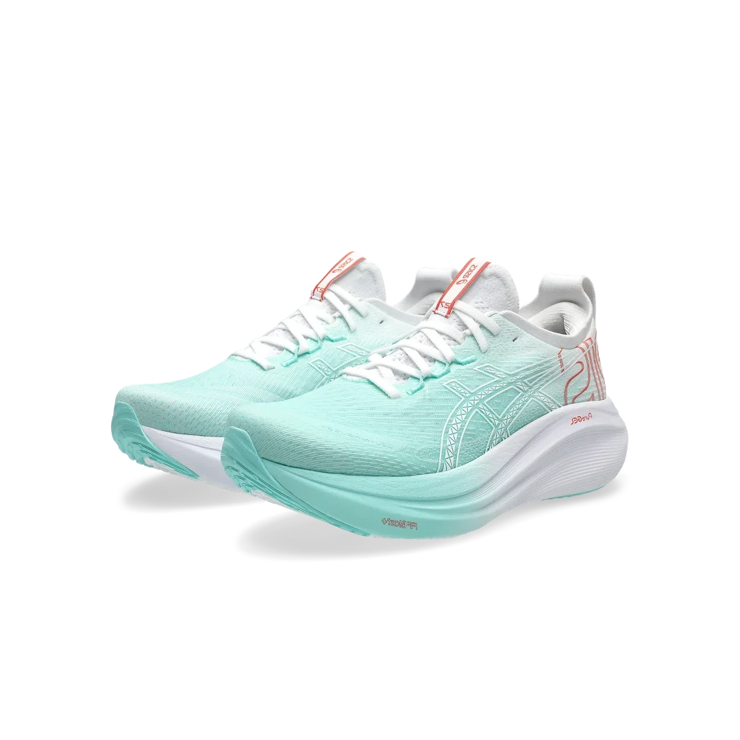 Overkicks - ASICS Gel-Nimbus 27 Illuminate Mint White (1011C105-400) - vista trasera