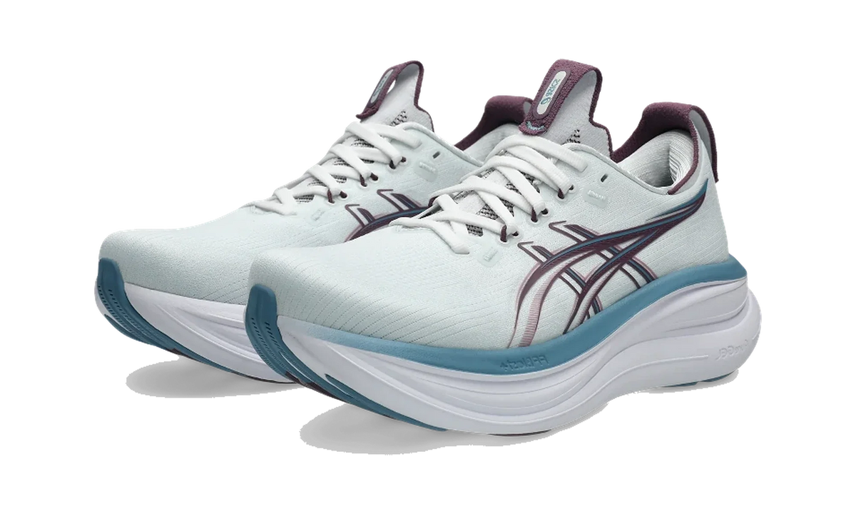 Overkicks - ASICS Gel-Nimbus 28 Arctic Blue Velvet Purple (Womens) (1012B899-400) - vista trasera