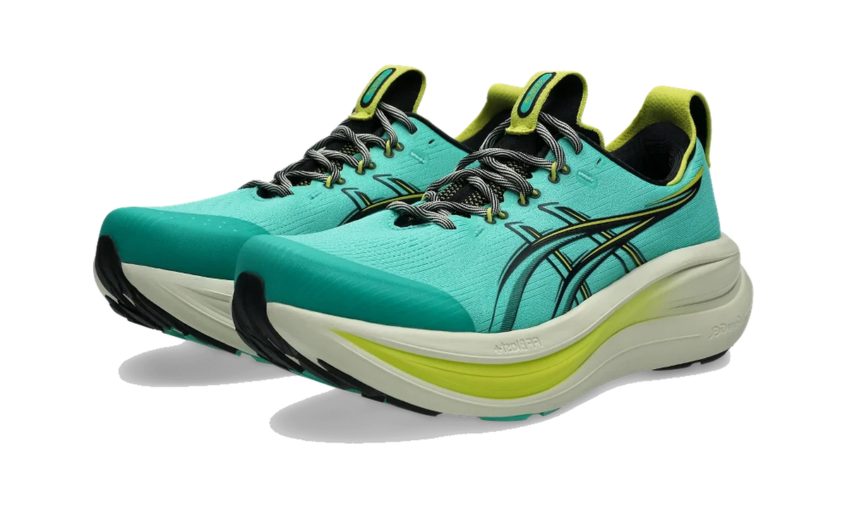 Overkicks - ASICS Gel-Nimbus 28 TR Aurora Green Black (1011C216-300) - vista trasera