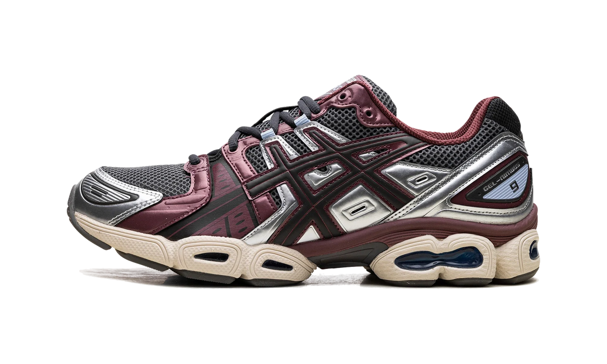 Overkicks - ASICS Gel-Nimbus 9 Truffle Grey Dark Cherry (1201A424-026) - vista lateral