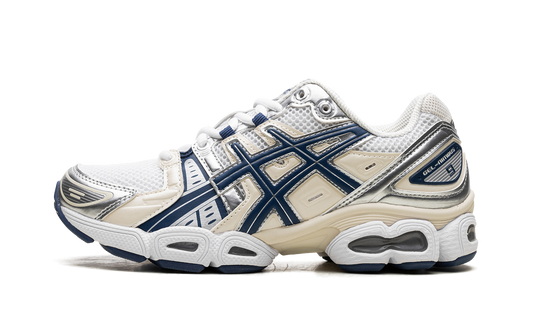 Overkicks - ASICS Gel-Nimbus 9 White Light Indigo (Womens) (1202A278-108) - vista lateral