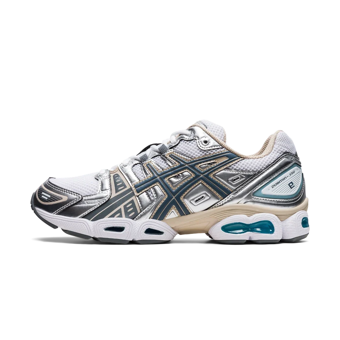 Overkicks - ASICS Gel-Nimbus 9 White Steel Grey (1201A424-102) - vista lateral