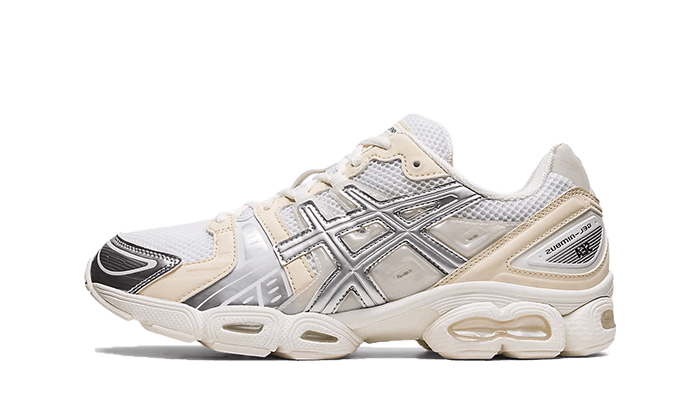 Overkicks - ASICS Gel-Nimbus 9 Wind And Sea White Silver (1201A801-100) - vista lateral