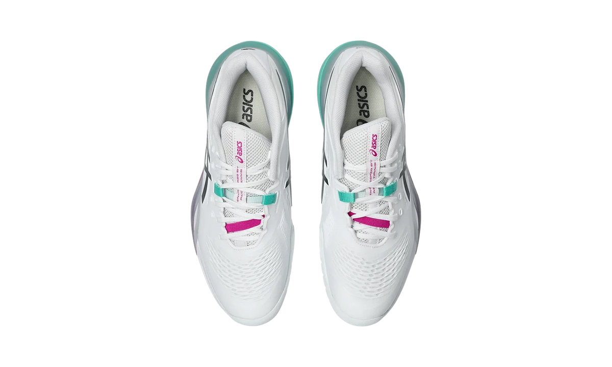 Overkicks - ASICS Gel-Resolution X White Aurora Green (1041A481-103) - detalle suela
