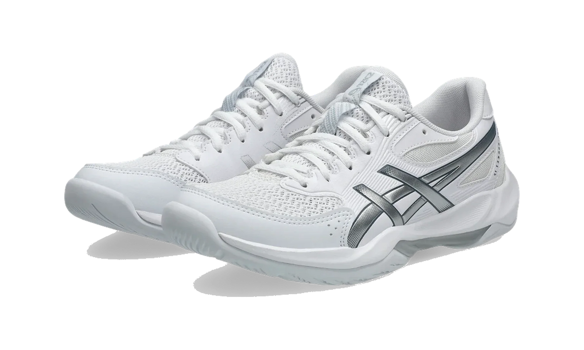 Overkicks - ASICS Gel-Rocket 12 White Pure Silver (Womens) (1072A119-101) - vista trasera