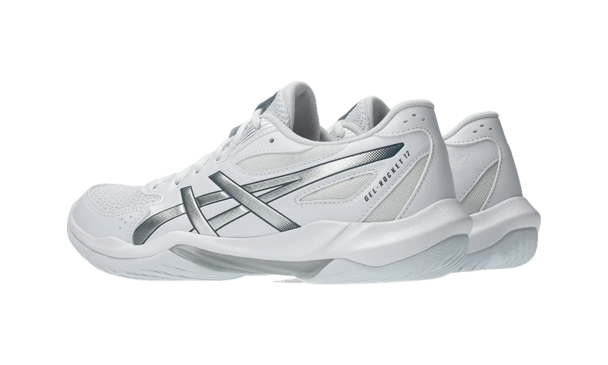 Overkicks - ASICS Gel-Rocket 12 White Pure Silver (Womens) (1072A119-101) - par completo