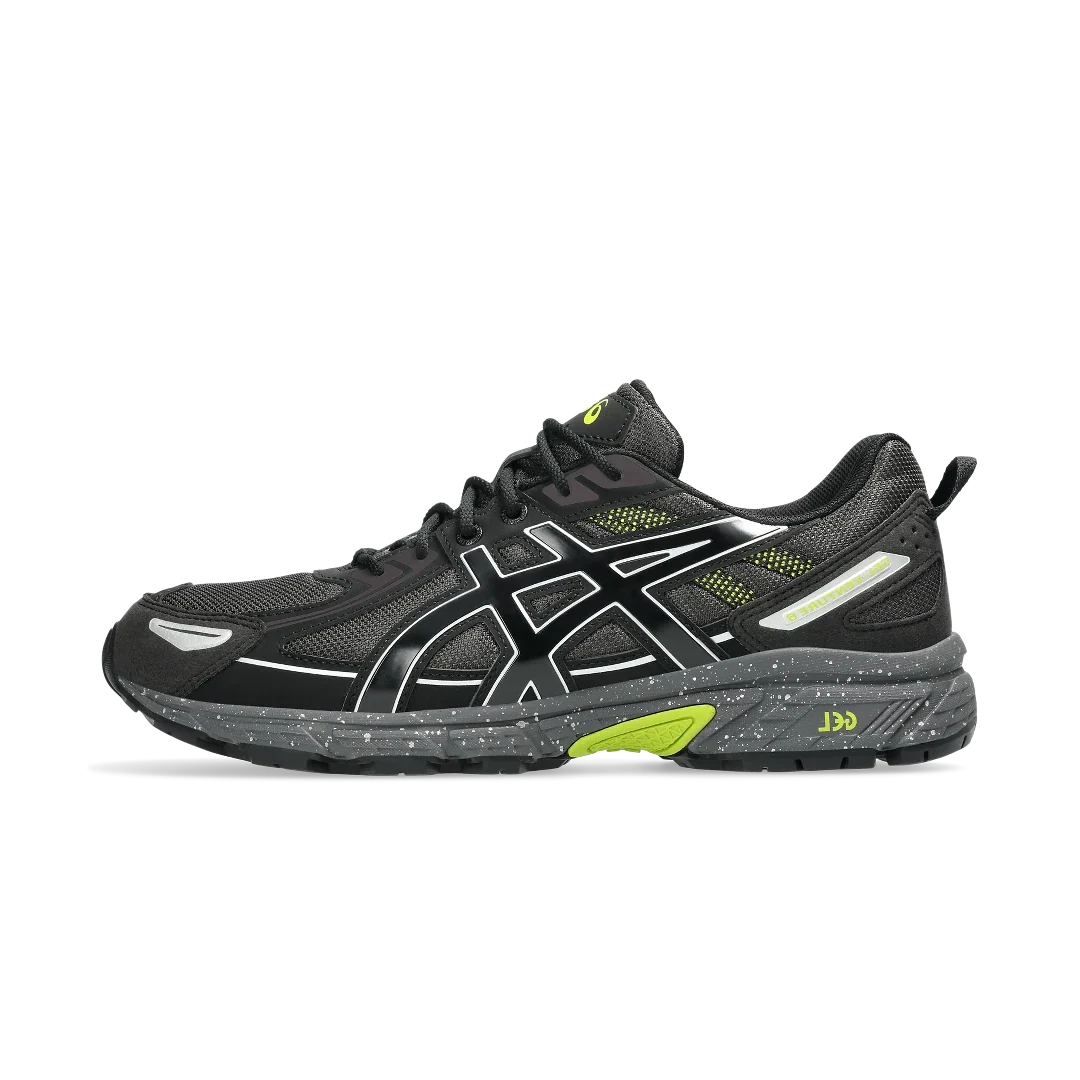 Overkicks - ASICS Gel-Venture 6 Obsidian Grey Black Lime (1203A438-027) - vista lateral
