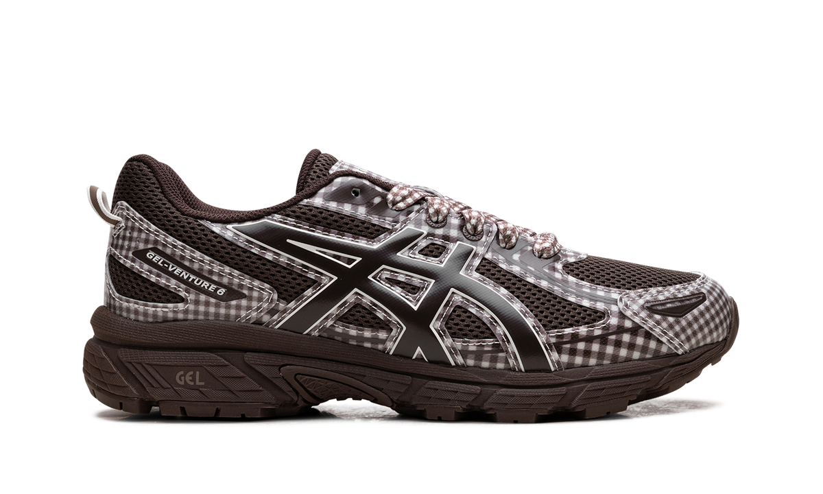 Overkicks - ASICS Gel-Venture 6 Story mfg. Reddish Brown Gingham (1203A712-200) - detalle talon