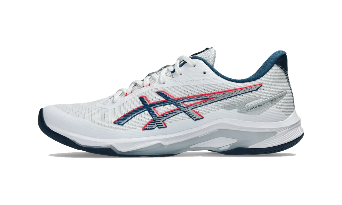 Overkicks - ASICS Netburner Ballistic FF 4 White Mako Blue (1051A088-101) - vista lateral