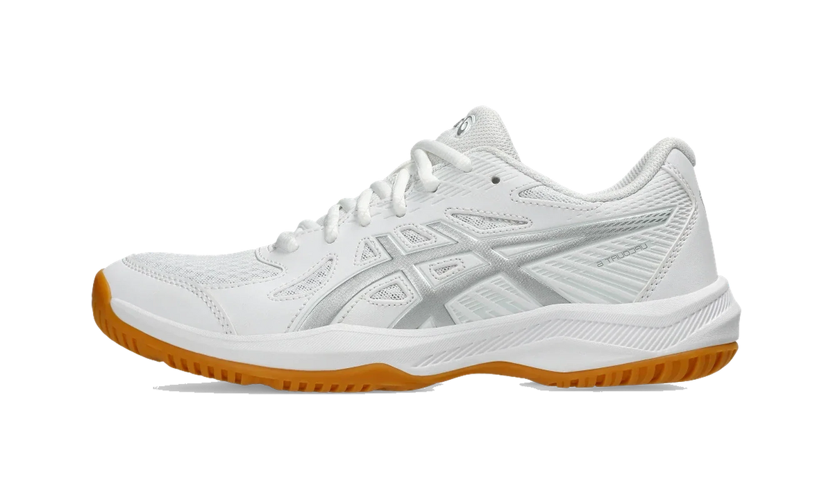 Overkicks - ASICS Upcourt 6 White Pure Silver (Womens) (1072A107-100) - vista lateral