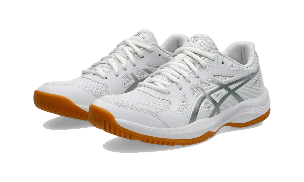Overkicks - ASICS Upcourt 6 White Pure Silver (Womens) (1072A107-100) - vista trasera