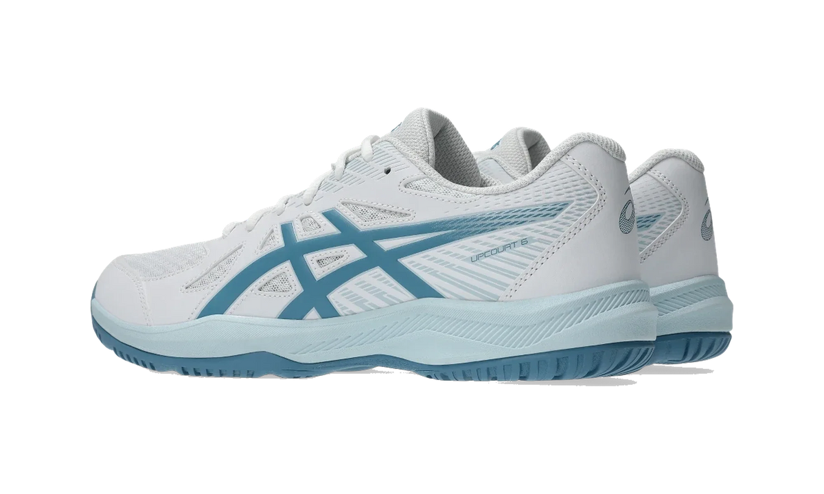 Overkicks - ASICS Upcourt 6 White Saba Blue (1071A104-105) - par completo