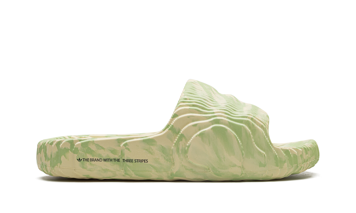 Overkicks - Adidas Adilette 22 Slides Magic Lime St Desert Sand (GY1597) - detalle talon