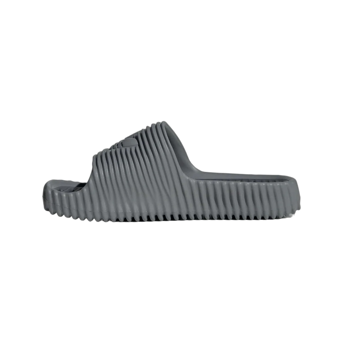 Overkicks - Adidas Adilette 25 Slides Grey Three Grey Four (JR3614) - detalle talon