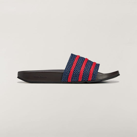 Overkicks - Adidas Adilette Slides Wales Bonner Night Indigo Scarlet (KI3388) - vista lateral