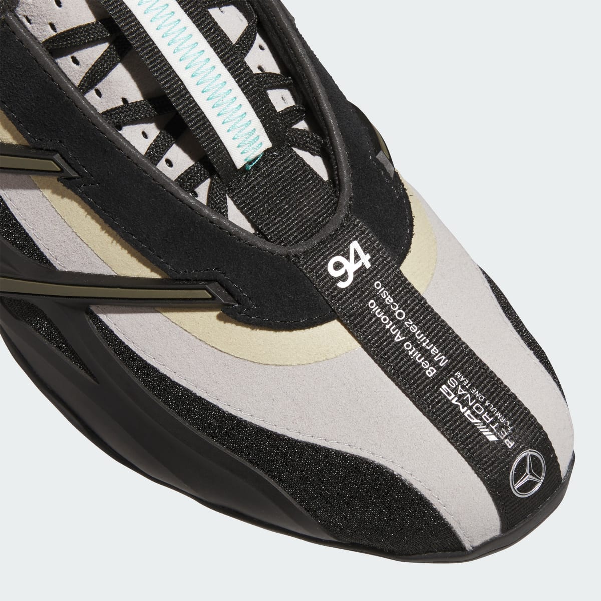 Overkicks - Adidas Adiracer GT Bad Bunny x Mercedes AMG Branch Sand (HQ2570) - detalle lateral interior