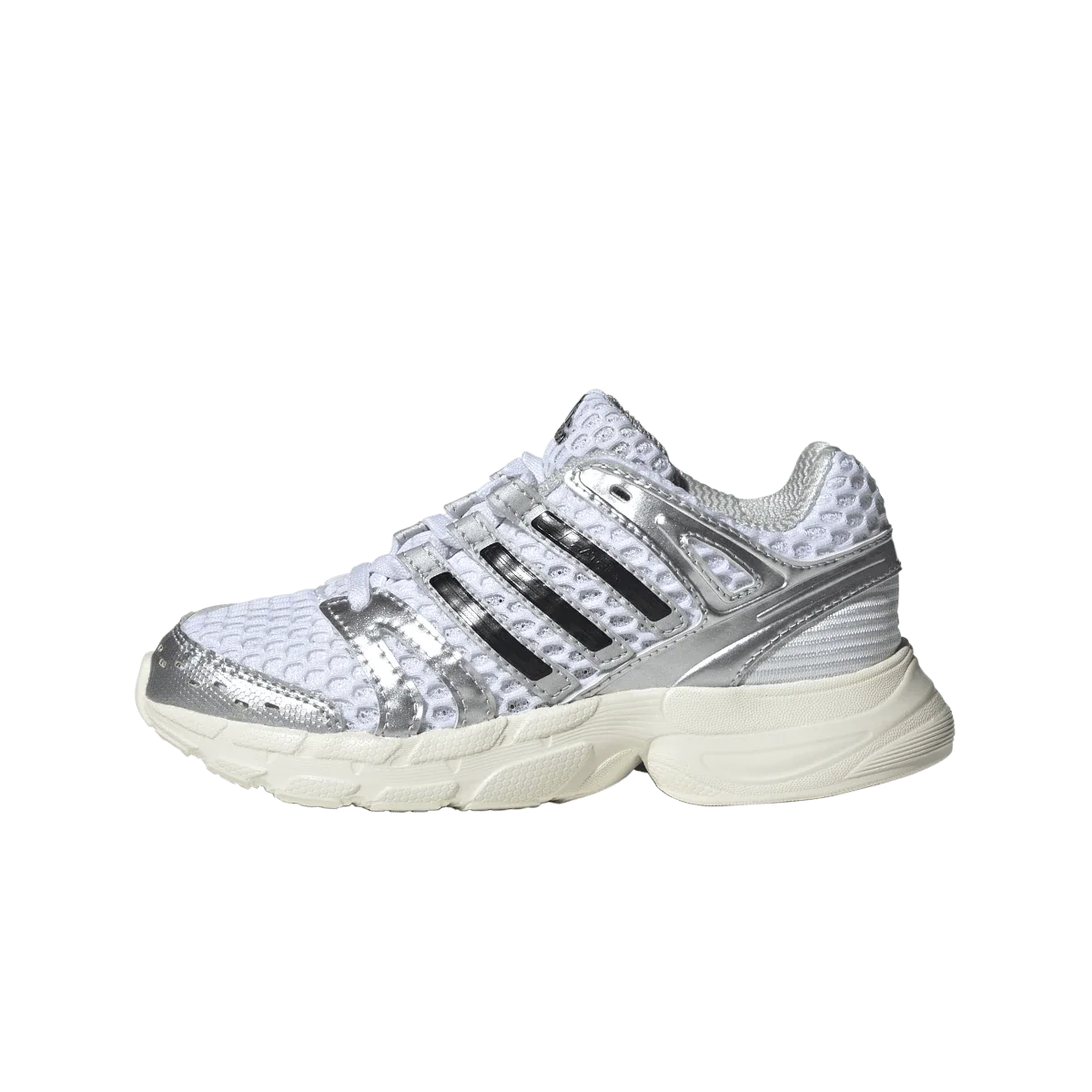 Overkicks - Adidas Adistar Control 5 Elastic Lace White Silver Metallic Grey (PS) (KK4248) - vista lateral