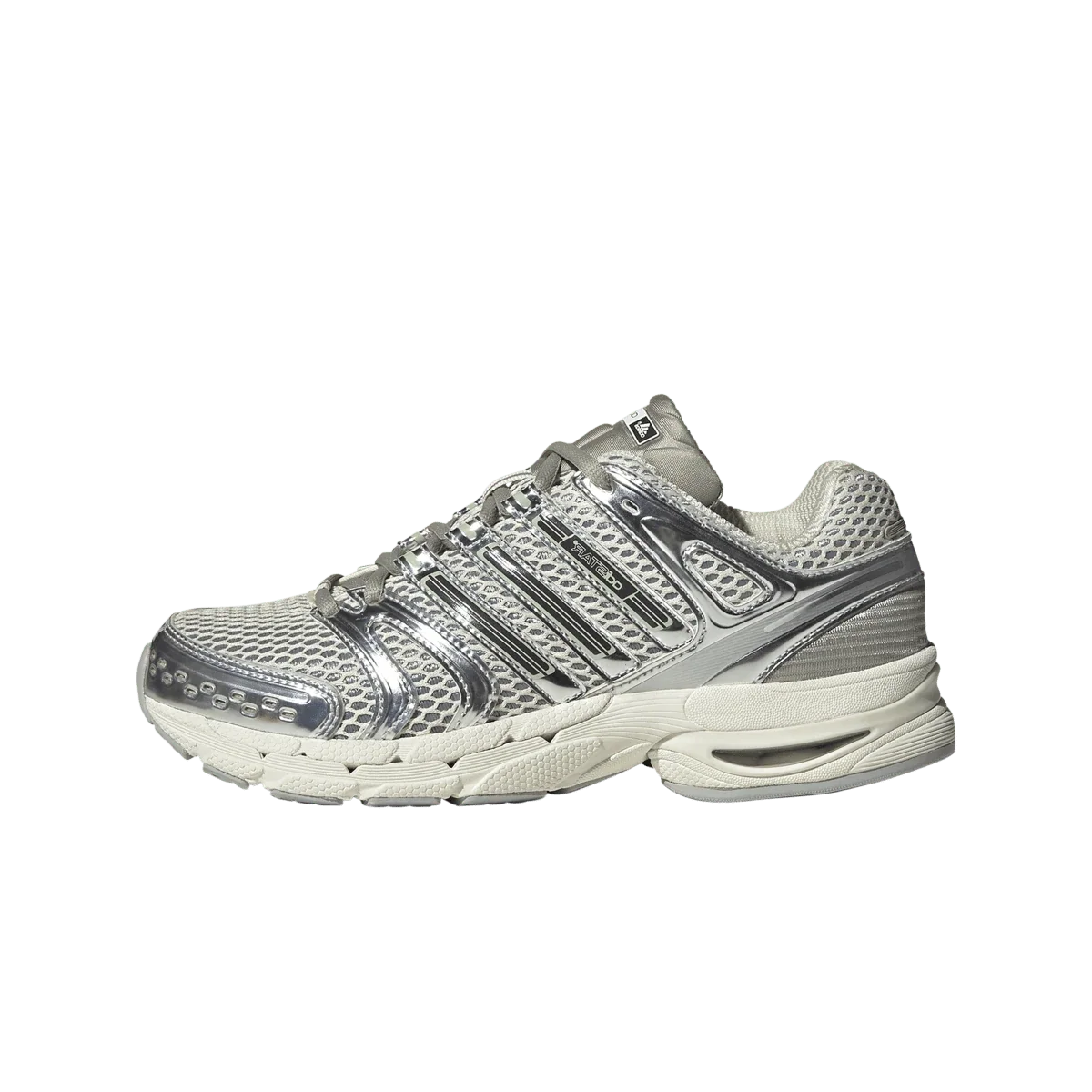 Overkicks - Adidas Adistar Control 5 Off White Silver Metallic Sesame (Womens) (KJ2285) - vista lateral