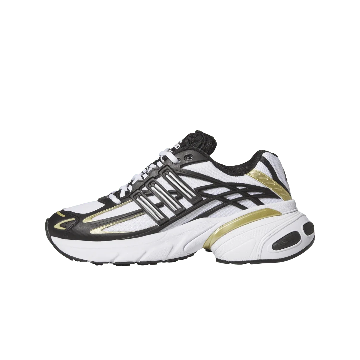 Overkicks - Adidas Adistar XLG 2.0 White Black Gold Metallic (Womens) (KZ9163) - vista lateral
