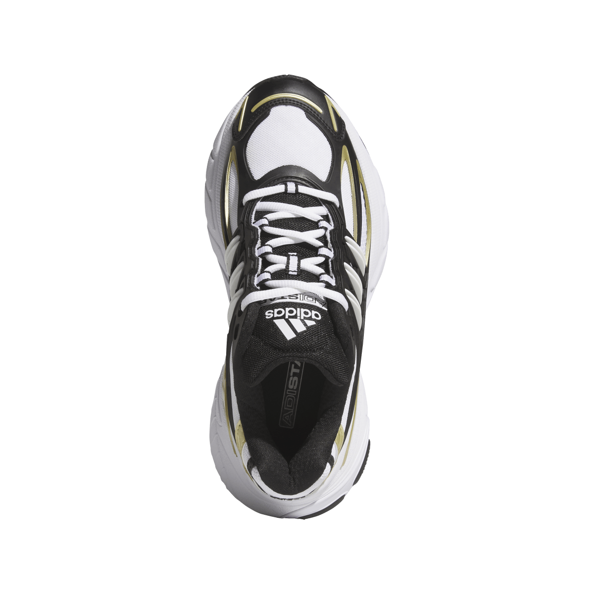 Overkicks - Adidas Adistar XLG 2.0 White Black Gold Metallic (Womens) (KZ9163) - par completo