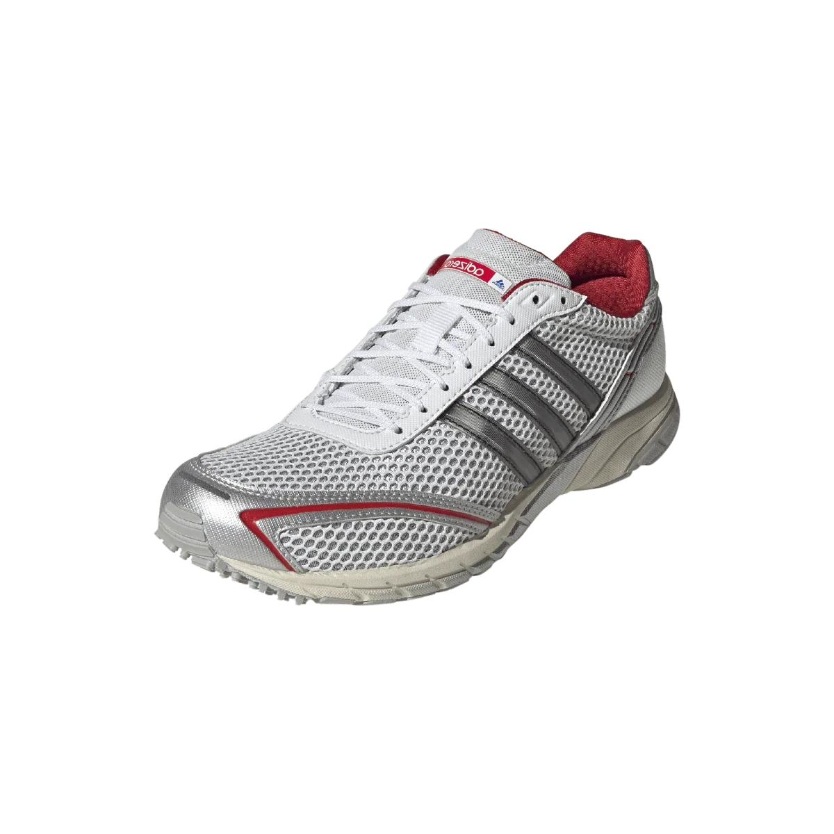 Overkicks - Adidas Adizero Adios OG Silver Metallic Better Scarlet (Womens) (KJ0999) - vista trasera
