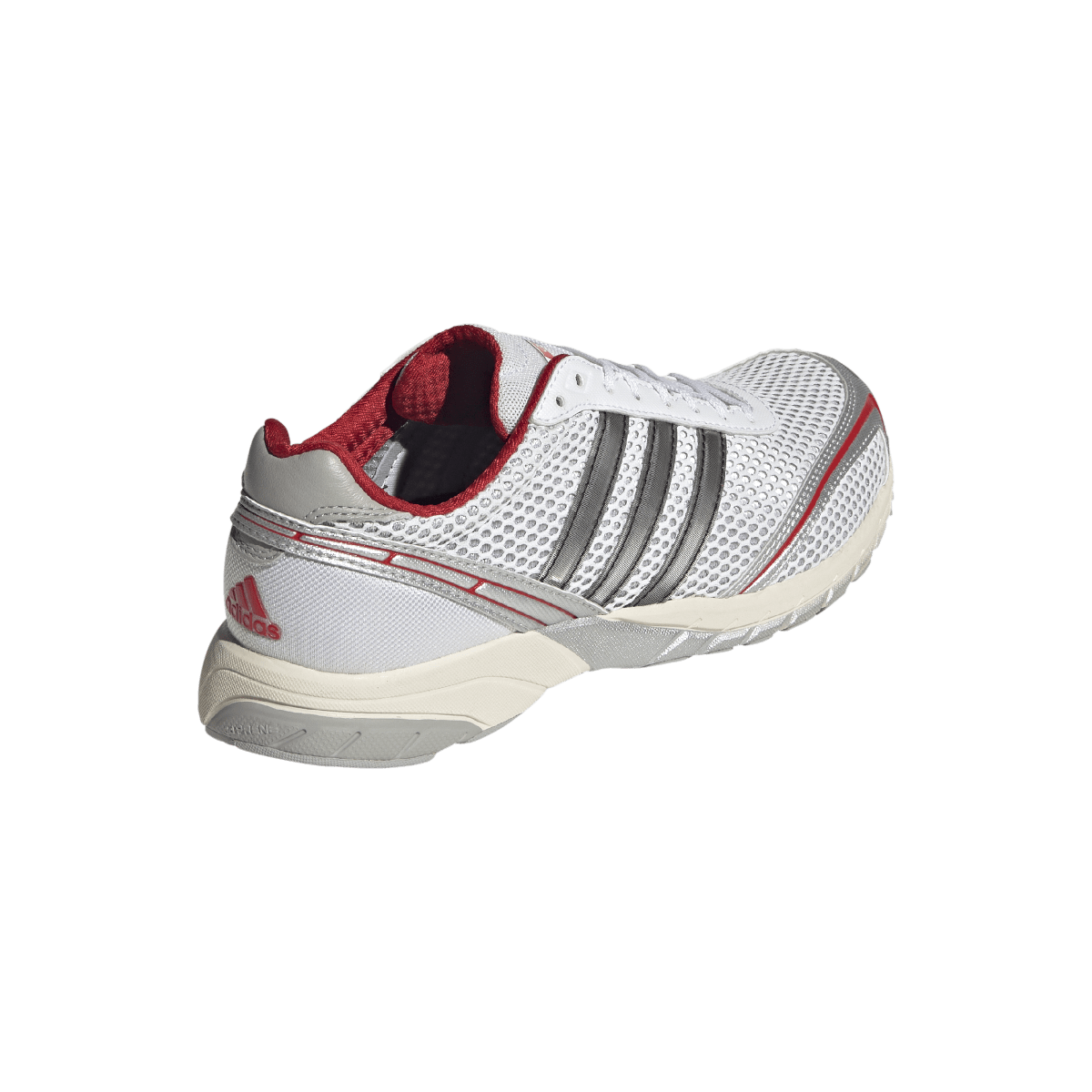 Overkicks - Adidas Adizero Adios OG Silver Metallic Better Scarlet (Womens) (KJ0999) - vista superior