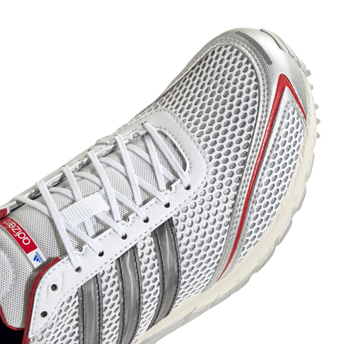 Overkicks - Adidas Adizero Adios OG Silver Metallic Better Scarlet (Womens) (KJ0999) - detalle lateral interior
