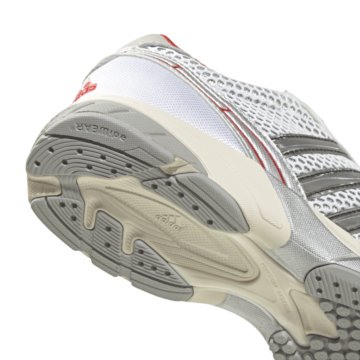 Overkicks - Adidas Adizero Adios OG Silver Metallic Better Scarlet (Womens) (KJ0999) - detalle