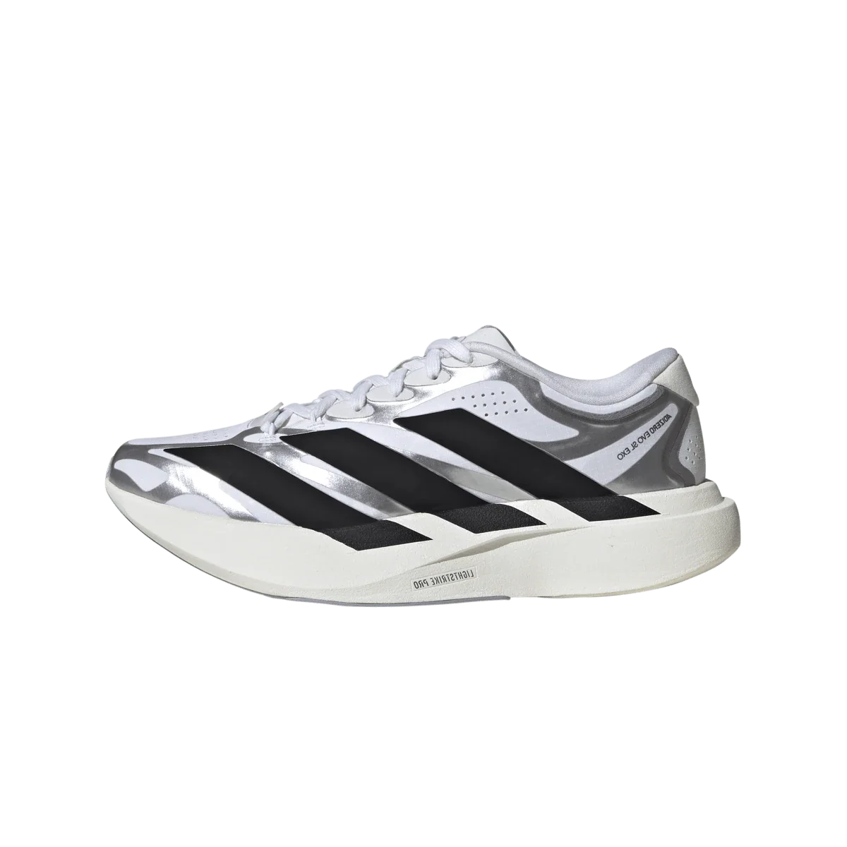 Overkicks - Adidas Adizero EVO SL EXO White Black Silver (Womens) (KI4782) - vista lateral