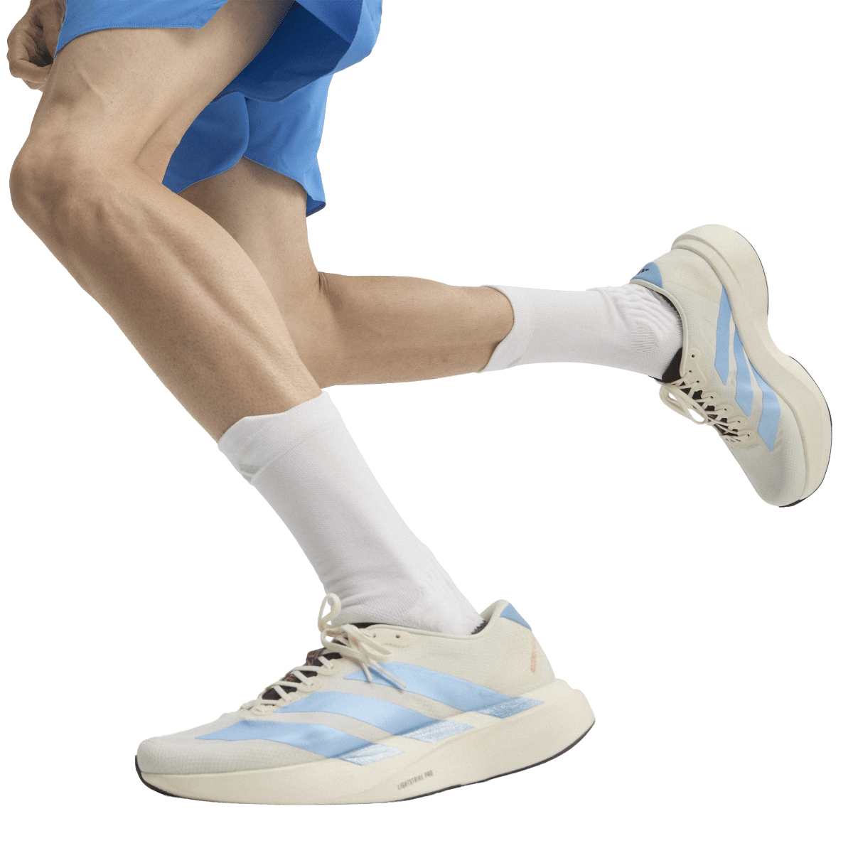 Overkicks - Adidas Adizero EVO SL Woven Off White Light Blue Red (KI1492) - vista trasera